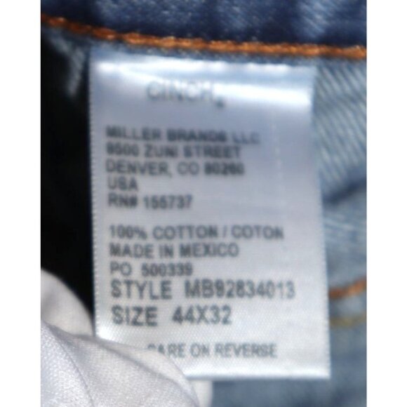 Cinch Up Blue Denim Jeans 44x32 Relaxed Fit Cowboy Western Aesthetic - Picture 6 of 9